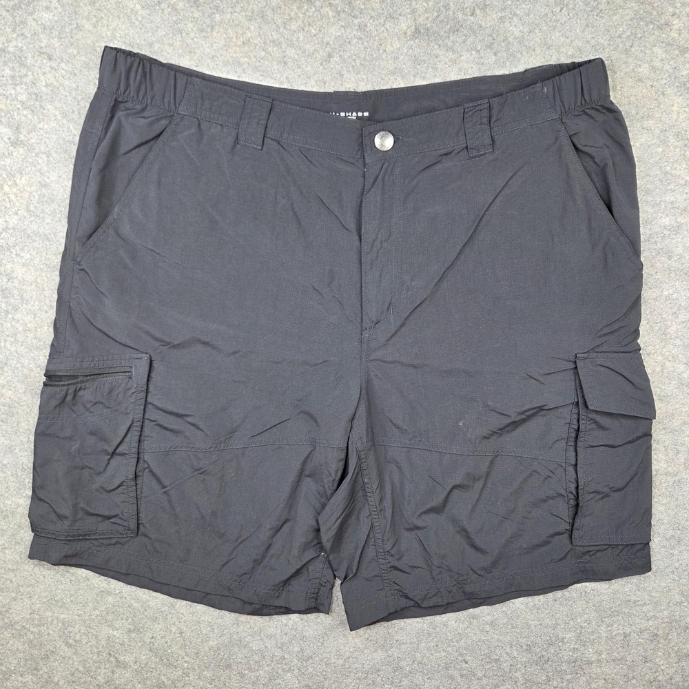 Columbia Shorts Mens 40 Black Omni-Shade Cargo Hiking Quick Dry 10‎ Inseam
